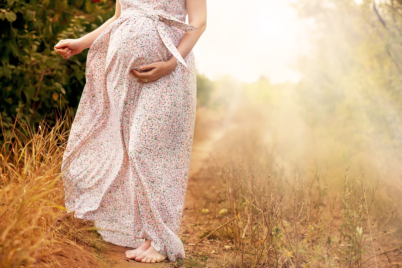 Pregnant woman outdoors